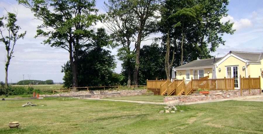 The fields surrounding the cottages